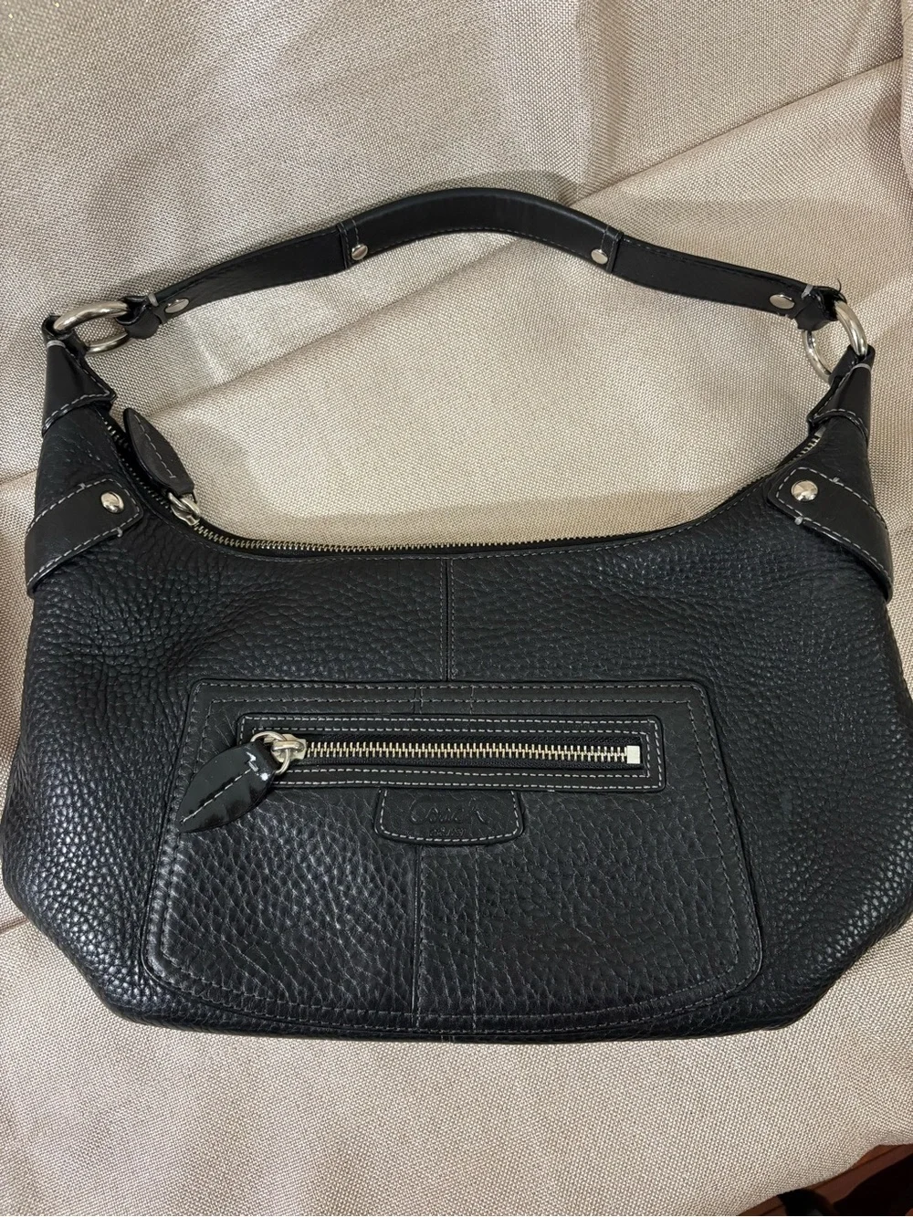 Coach Black Pebbled Leather Shoulder Hobo